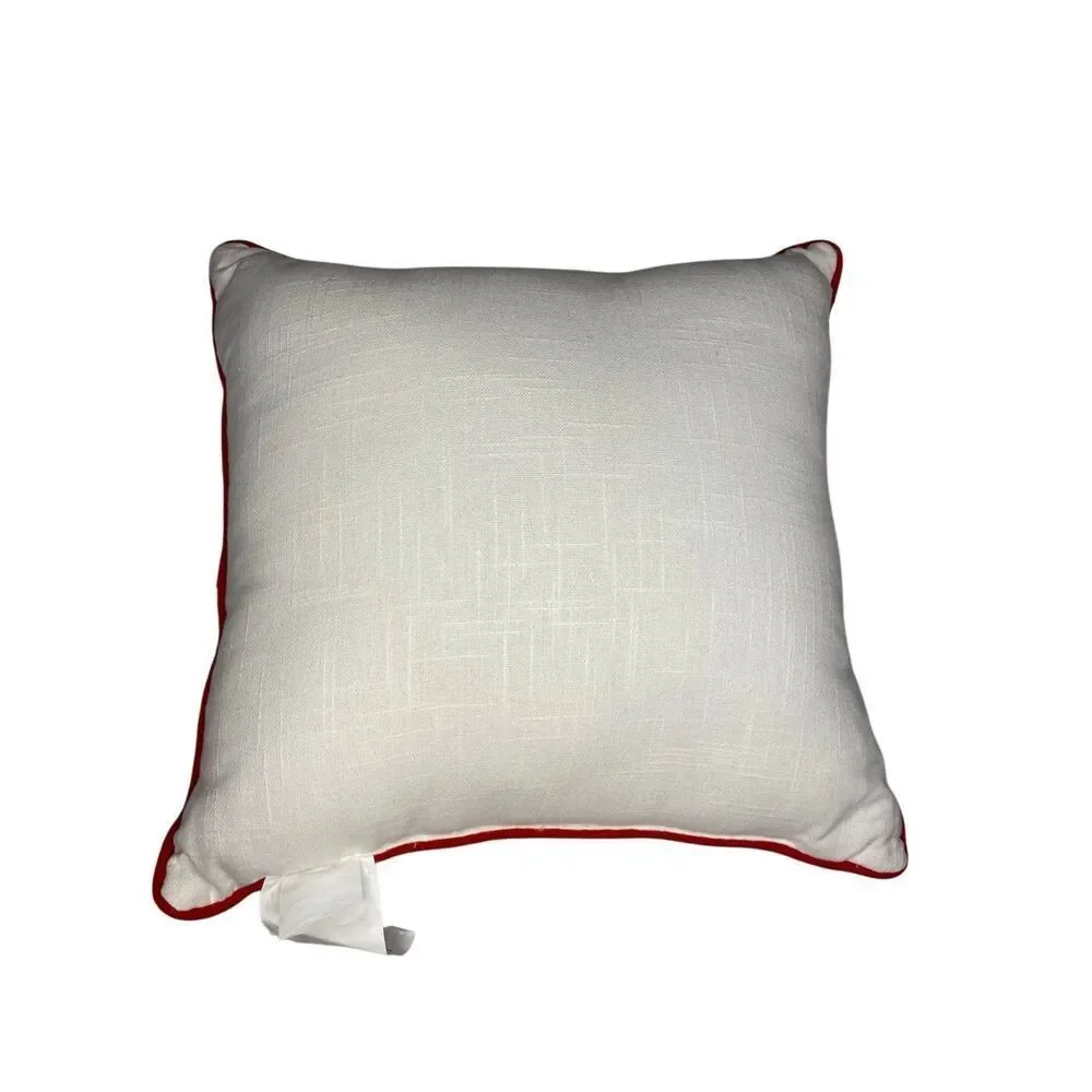 Nwot Santa Claus Christmas Pillow Holiday Decor Red White 18 Inch Xmas Festive